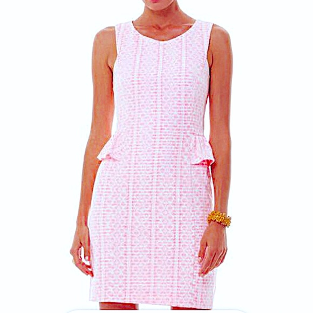 Lilly Pulitzer Abbey Peplum Dress Pop Pink
Excellent condition